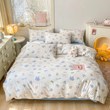 DAIIIBABYYY  -  A-class mother and baby cartoon washed cotton four piece set for bed, ins style bed sheets, duvet covers, dormitory duvet
