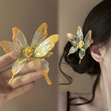 Daiiibabyyy  1PC Butterfly Dream Super Fairy New Chinese Retro Heat Shrink Butterfly Hair Clip Niche Design Temperament Hanfu Side Clip
