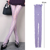 Daiiibabyyy  Lace Sakura Fishnets Net Stockings Y2K Lolita Sexy Mesh Hollow Out Tights Flower Ultra Thin Bottomed Underwear Women's Pantyhose