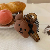 Daiiibabyyy  1 Pcs Women's Hair Grabs Cartoon Teddy Bear Bow Cute Kawaii Hair Claws Fashionable Sweet Versatile Hair Accessories For Girl