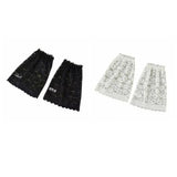 Daiiibabyyy  Elegant Solid Color Lace Floral Cuffs Bell Sleeves Stretchable Fake Sleeves Detachable White Wrist Accessories Special Occasions