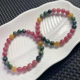 DAIIIBABYYY  -  7.8MM Natural Tourmaline  Bracelet String Charms Handmade Fortune Energy Bangle Mineral Woman Amulet Jewelry Gift 1PCS