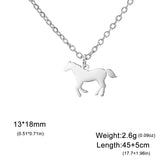 DAIIIBABYYY  -  U-shaped horse animal pendant necklace stainless steel women's horseshoe neck chain animal jewelry Valentine's Day party gift