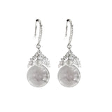 Daiiibabyyy  Light Luxury Rhinestone Crown Transparent Crystal Bead Earrings Niche Fairy Fashion Jewelry Women Holiday Daily Wearing