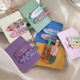 DAIIIBABYYY  -  2pcs Fruit Juice Series Hairpin Cute Grape Watermelon Makeup Clips Traceless Hair Clips Hair Accessories Glitterpink Bangs Clips