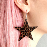 Daiiibabyyy  Y2K Jewelry Pink Leopard Print Star Earrings Women Punk Fashion Charm Striped Leopard Print Acrylic Earrings Gothic Accessories