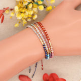 DAIIIBABYYY  -  Irregular Crystal Bracelet Colorful Beaded Waterproof Jewelry Handmade Gift for Women Teen Girl Adjustable Rope Chain Bracelets