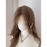 Daiiibabyyy  Brown Long Hair Chemical Fiber Synthetic Wig Big Wave Simulation Lolita Long Straight Wig Women's Wig