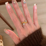 DAIIIBABYYY  -  Sparkling Star Zircon Ring For Women Girls Exquisite Fashion Creative Sweet Temperament Gentle  Anniversary Jewelry Gift