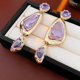 Daiiibabyyy  Vintage Irregular Earrings for Women Silver Needle Oval Tassel Drop Earring Light Luxury High-end Retro Jewelry Gifts