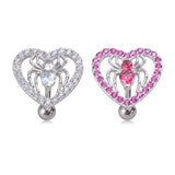 Daiiibabyyy Women Sexy Body Jewelry Spider Heart Belly Button Ring Navel Piercing Reversed Curved Bar Surgical Steel Navel Ring