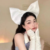 Daiiibabyyy Korean Exaggerate Mesh Big Bow Knot Hairbands Fashion Hair Hoop For Women Girls Hair Band Party Headband Headdress Accessories