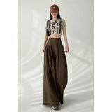 DAIIIBABYYY  -  Streetwear Wide Leg Pants Women Korean Black High Waist Suit Pants Summer Fashion Elegant Lace Up Straight Trousers New