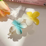DAIIIBABYYY  -  Gradient Double Flower Duckbill Clip Acrylic Large Flower Hair Grab Clip Girls Korean Sweet Ponytail Hairpin Elegant Headwear