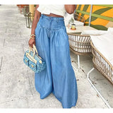 DAIIIBABYYY  -  Solid Pleated Casual Loose Trends Wide Leg Pants Women High Waist Button Zipper Pocket Y2k All Match Trousers Hipster Streetwear