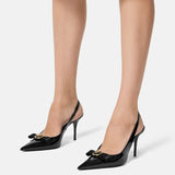 Daiiibabyyy  Handmade Slim Heel High Heels Women Size 32-45 French Style Pointed Toe Bow Low Cut Boutique Shoes Summer