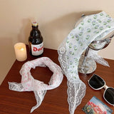 DAIIIBABYYY  -  Korean Ins Lace Hair Scarf Women Retro Triangle Hair Band Strap Hair Bag Headscarf Hat Travel Photo Headband Turban Accessorie