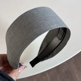 DAIIIBABYYY  -  Blue-gray plaid wide version headband sweet and fresh denim blue hairpin bag head going out daily versatile hairhoop