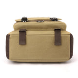 Daiiibabyyy  Canvas retro backpack, outdoor hiking, multifunctional, multi compartment, chest bag, side backpack