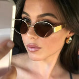 DAIIIBABYYY  -  Sunglasses Advanced Metal Sunglasses Fashion Oval Glasses Brand Designer Vintage Sun Glasses High Quantity Oculos De Sol