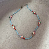 Daiiibabyyy  Bohemian Handmade Beaded Choker Necklace Adjustable Colorful Seashell Surfer Necklaces Beach Crystal Charms for Jewelry Making