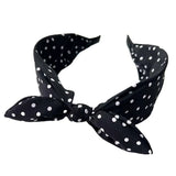 Daiiibabyyy  New Fashion Red Polka Dots Bow Headband for Women Vintage Elegant Wide Ribbon Knotted Hairband Hair Accessories