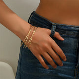 DAIIIBABYYY  -  Multilayer Gold Color Cuff Bracelet For Women Punk Style Metal Bracelet Minist Design Ins Daily Wear Party Jewelry