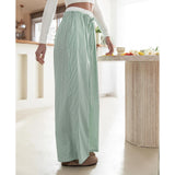 Daiiibabyyy Women y2k Loose Wide Leg Pants Casual Striped Print Elastic Drawstring Trousers with Pockets Aesthetic Long Pants Streetwear