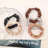 DAIIIBABYYY  -  5PC Korean Lovely Heart Khaki Style Elasticity Hair Ties Rope Scrunchies for Women Girls Sport Ponytail Holder Hair Accessories