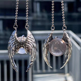 Daiiibabyyy  Gothic Ghost Wing Crystal Retro Necklace for Women Man Punk Unique Personalized Pendant for Party Jewelry Accessories Gifts