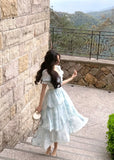 Daiiibabyyy  Irregular Chiffon Summer New Style Slim Floral Dress