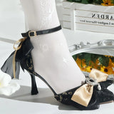 Daiiibabyyy  Blue Shoes Woman Black Brown Luxury Evening Heel Lolita Heels Elegant Heels Women Bride Bridal Heels for Women Party Shoes