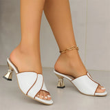 DAIIIBABYYY  -  Women's High Heeled Sandals Shoes Fashion Peep Toe Slip On Dress Shoes summer outdoor slides