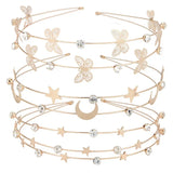 DAIIIBABYYY  -  Multi-layer Metal Headband For Women Butterfly Star Moon Hairband  Fashion Hair Hoop Elegant Hair Bands Hair Accessories