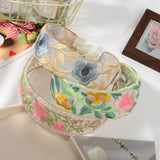 Daiiibabyyy  1/3pcs Elegant Chiffon Embroidery Flower Hairband – Sweet Floral Headband Turban Hoop for Women Fashion Hair Accessories