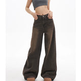 DAIIIBABYYY  -  High Waist Women Coffee Grey Jeans Hip-hop Style Fashion Vintage Streetwear Y2K Wide Leg Jean Female Trouser Baggy Denim Pants