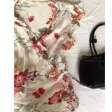 DAIIIBABYYY  -  Office Lady Floral Short-sleeved T-shirt Women's Summer V-neck Lace-up Slim Fit Chiffon Shirt Fashion Female Clothes