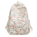 Daiiibabyyy  Fashion Flower Print Women's Backpacks Multifunction Large Capacity School Backpack Zipper Book Bag Students