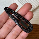 Daiiibabyyy  2PCs Black Rhinestone Hair Clips,Sparkly Crystal Hairpins,Hair Accessories for Women, Trendy Shiny Barrettes for Party Daily Use