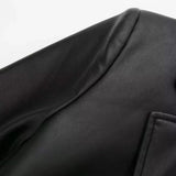 Daiiibabyyy   -  Spring Black Oversized Long Waterproof Leather Trench Coat 2024 Women's Long Sleeve Loose Korean Fashion Clothing