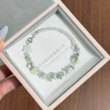 Daiiibabyyy  Sweet Pearl Flower Bracelets for Women Exquisite Colorful Irregular Crystal Gravel Beaded Charm Bracelets Wedding Jewelry