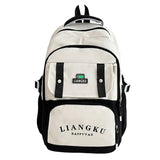 Daiiibabyyy  New Design Nylon School Bag Red Color Large Capacity Backpack Multifunctional Shoulder Bag
