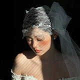 Daiiibabyyy  French Handmade Lace Flower Veil Hat Sweet Premium Wedding Headgear Wedding Hair Accessories