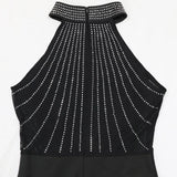 DAIIIBABYYY  -  Sexy Dresses for Woman O Neck Sleeveless Diamond Side Split Ankle Length Elegant Ladies Birthday Party Dinner Vestidos Mujer New