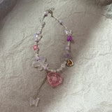 DAIIIBABYYY  -  Trendy Beaded Chain Resin Heart Pendant Necklace for Women Girls New Color Clavicle Chain Delicate Jewelry Gift