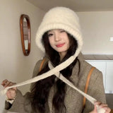 Daiiibabyyy  Fashion Animal Shape Scarf Hat Leopard Print Faux Fur Winter Warm Shawls Hooded Caps Fluffy Plush outdoor warm Ski Hat Gorras