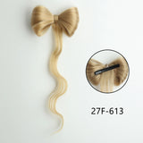 Daiiibabyyy  Synthetic Clamp Type Bowknot Hair Bun Black Brown Clamp Type Ponytail Hair Extensions Elegant And Natural Hair Accessories
