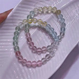DAIIIBABYYY  -  7MM Natural Colored Topaz Bracelet Jewelry For Woman Men Healing Fengshui Stretch Fashion Gift 1PCS