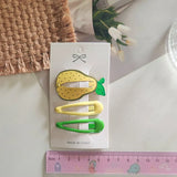 DAIIIBABYYY  -  3pc Fashion Cartoon Cute Fruit BB Hairpin Hair Clips for Women Girls Childs Gift Hair Accessories Party Holiday Ornament