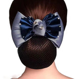 DAIIIBABYYYY  -  New Floral Lace Satin Bow Hair Net Barrette Bank Staff Flight Attendant Nurses Satin Hair Clip Net Snood Women Hair Accessories